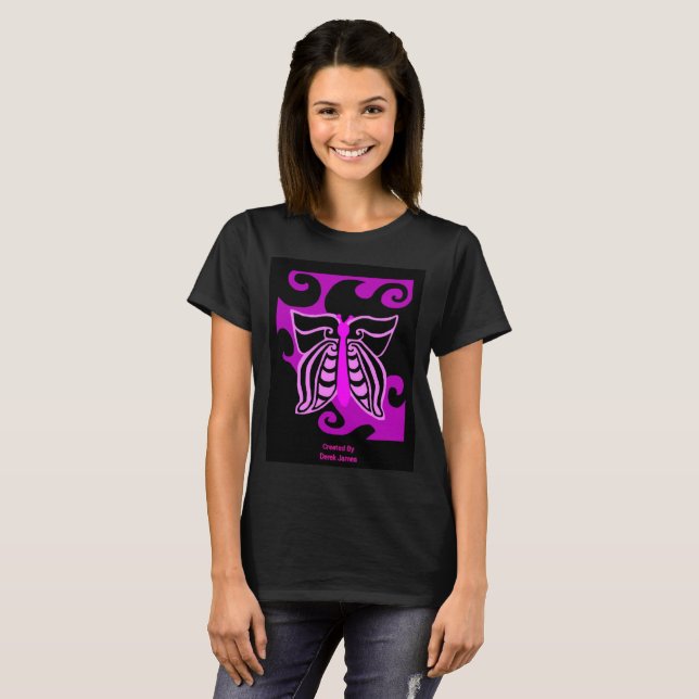 Le T-shirt noir des femmes de conception de (Devant entier)