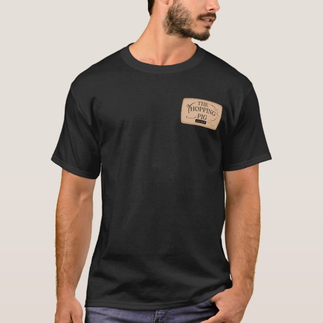 Le T-shirt noir des hommes de porc de houblonnage (Devant)