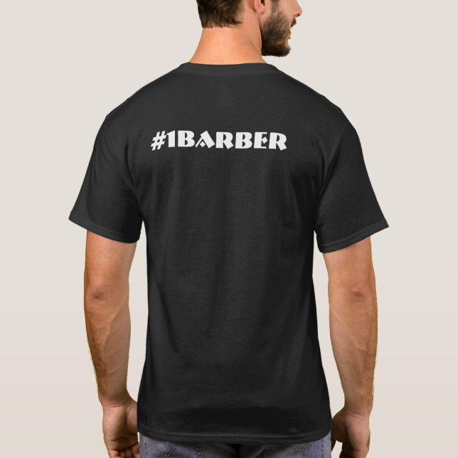 Le T-shirt noir des hommes des outils du coiffeur (Dos)