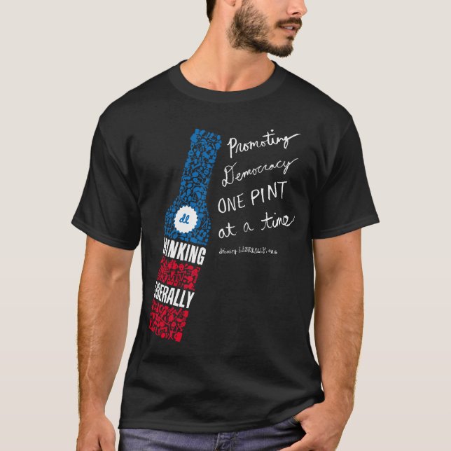 Le T-shirt noir des hommes vivants de bouteille (Devant)