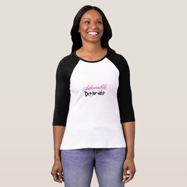Le T-shirt raglan des femmes déplorables adorables (Devant entier)
