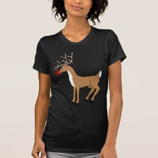 Le T-shirt rouge de Noël de renne de nez