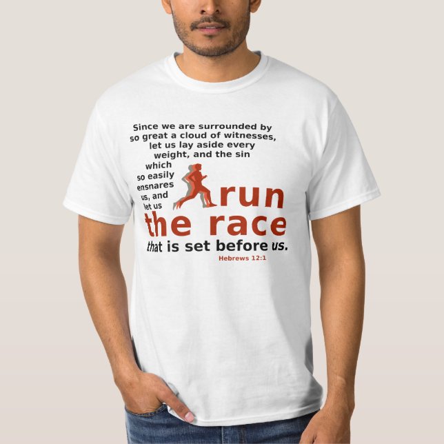 Le t-shirt Run the Race Hebrews 12:1 (Devant)