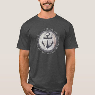 Le T-shirt sale d'Ancre des hommes nautiques de