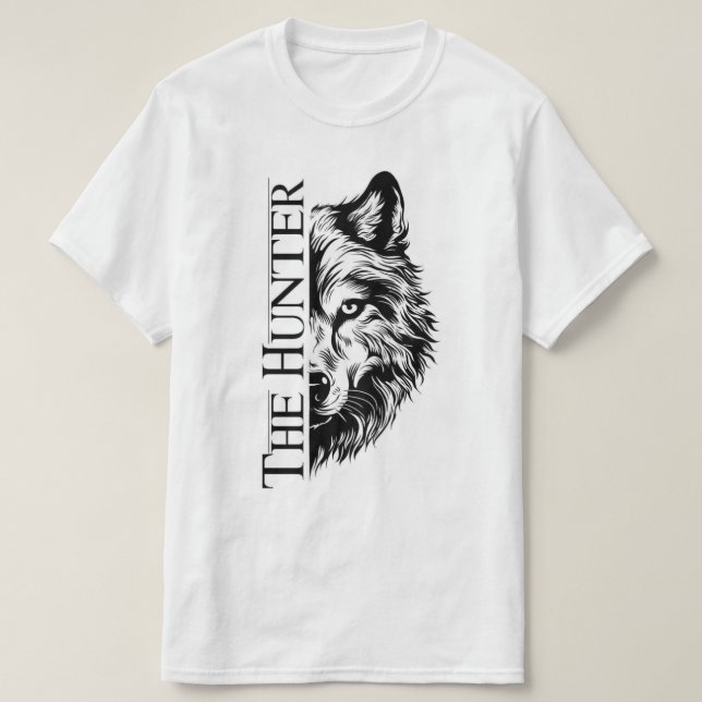 Le T-Shirt Unisexe The Hunter Wolf – Hommes (Design devant)