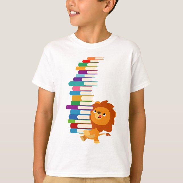 Le T-shirt vorace d'enfants de lecteur (lion de (Devant)