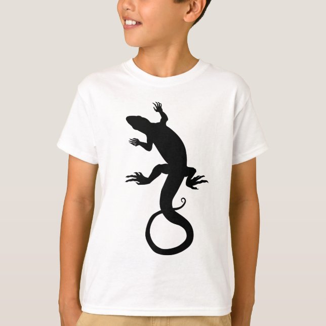 Le T-shirts de l'enfant d'art de lézard et les (Devant)