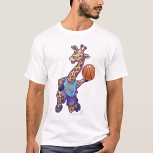 Le T-shirts des hommes de girafe de basket-ball