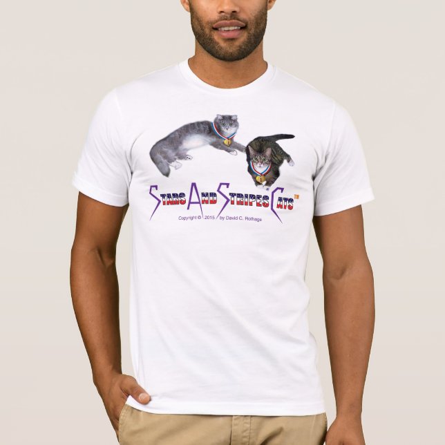 Le T-shirts des hommes de StarsAndStripesCats, de (Devant)