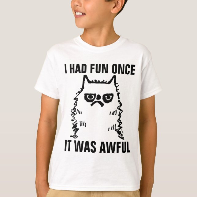 Le T-shirts grincheux de chat pour des garçons (Devant)