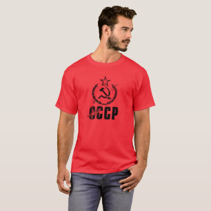 Le T-shirts vintage communiste d'hommes rouges de