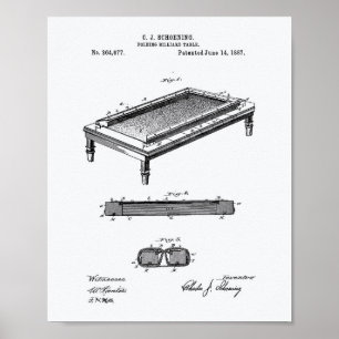 Le tableau de billard se pliant 1887 brevettent le
