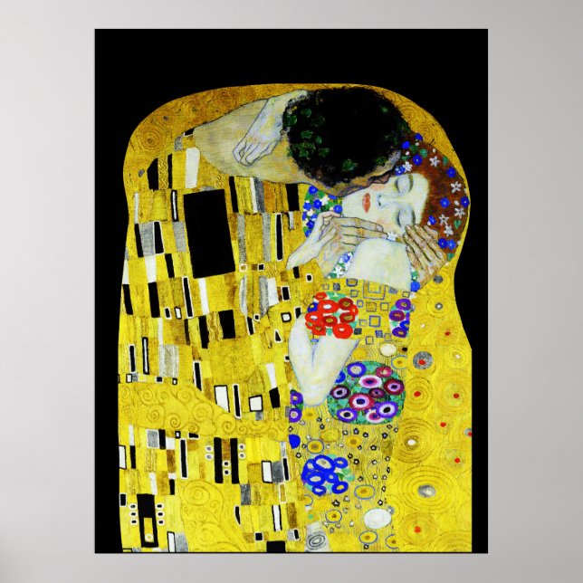 Le tableau Kiss de Gustav Klimt (Devant)