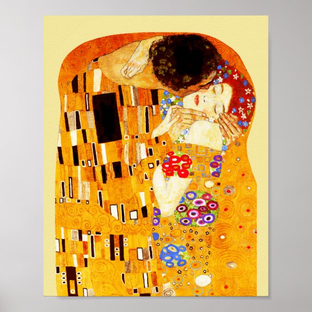 Le tableau Kiss de Gustav Klimt (Devant)