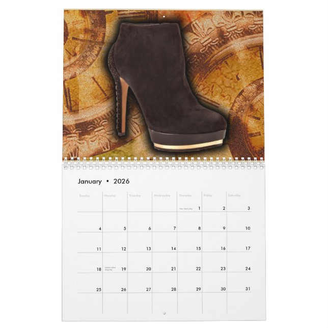 Le talon haut chausse le calendrier 2014 de mode (Jan 2026)