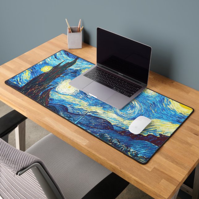 Le Tapis de Bureau La Nuit Étoilée de Van Gogh (Bureau 2)