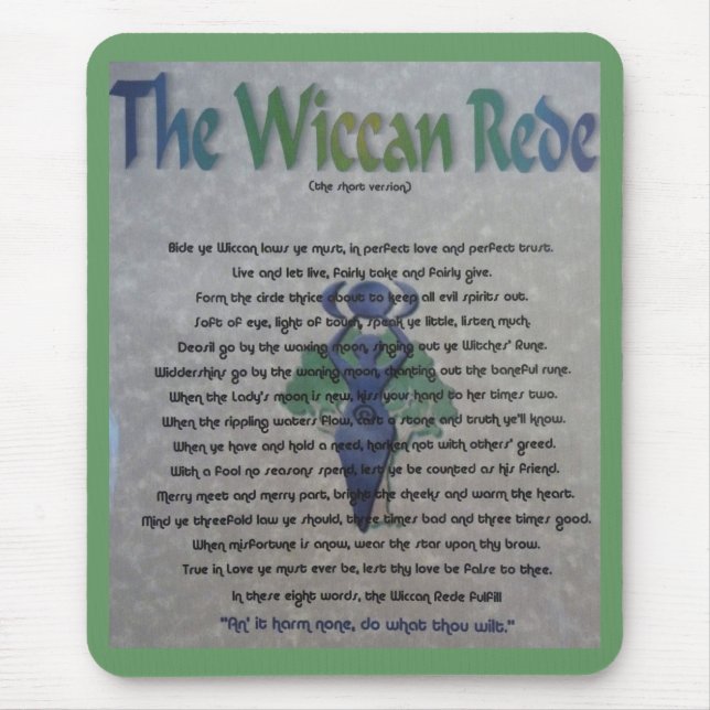 Le tapis de souris de Wiccan Rede (Devant)