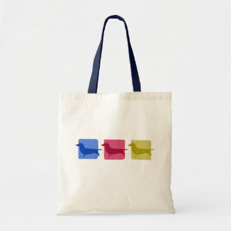 Le teckel coloré silhouette le sac