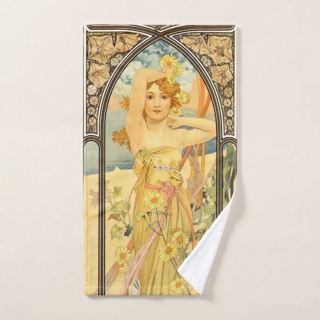 Le temps du jour, Luminosité du jour par Mucha (Serviette à main)