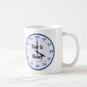 Le temps est argent - Mug Blue Horloge Face