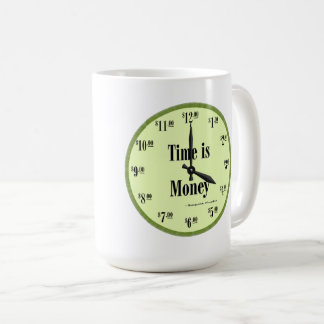 Le temps est de l'argent - Mug Green Horloge Face