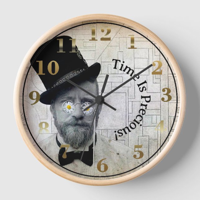 Le Temps Est Précieux Horloge Murale! (Recto)