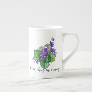 Le thé est un câlin dans une tasse Aquarelle Viole