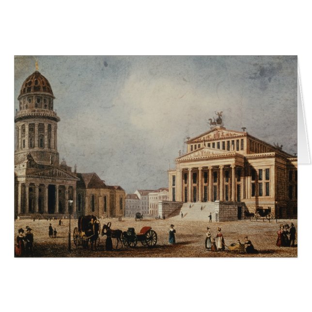 Le théâtre royal et la nouvelle église, 1833 (Devant horizontal)