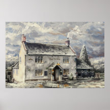 Le Tiger Inn, Turnditch - affiche hivernale
