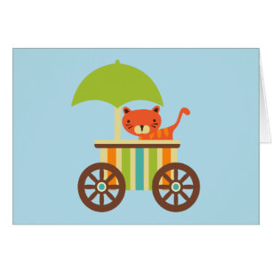 Le tigre de bébé mignon sur le chariot de crème