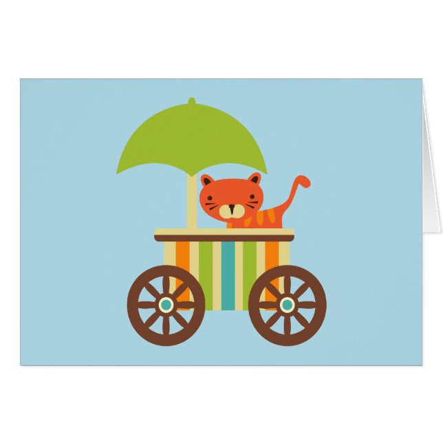 Le tigre de bébé mignon sur le chariot de crème (Devant Horizontal)