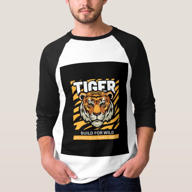 Le tigre design pour T-shirt aventure (Devant)