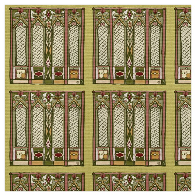 Le tissu avec des "arts et des métiers" a stylisé (Échantillon)