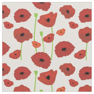 Le tissu des pavots rouges.