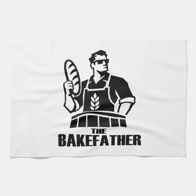 Le torchon de cuisine drôle Bakefather pour les bo (Horizontal)