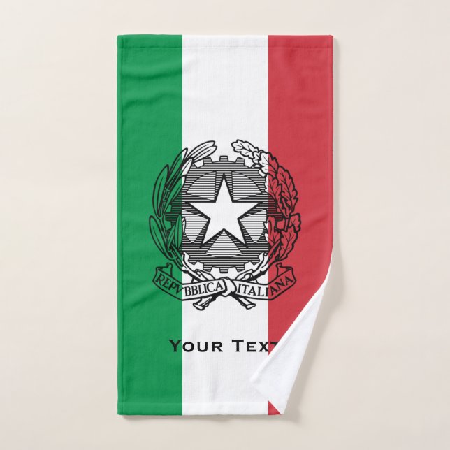 Le tricolore italien et son texte (Serviette à main)