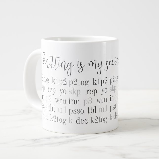 LE tricot EST MA SECONDE LANGUE Big White Mug (Devant gauche)