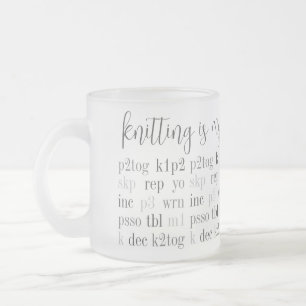 LE tricot EST MA SECONDE LANGUE, Frosted Glass Mug