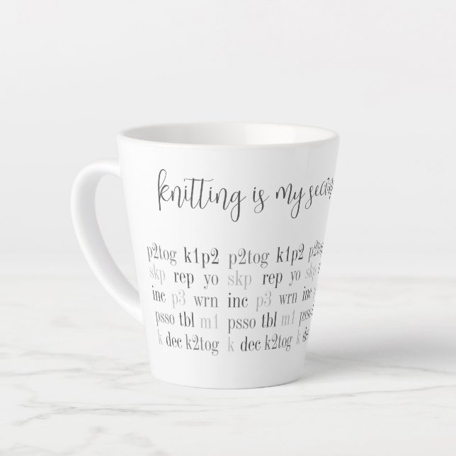 LE tricot EST MA SECONDE LANGUE Latte Mug (Angle gauche)