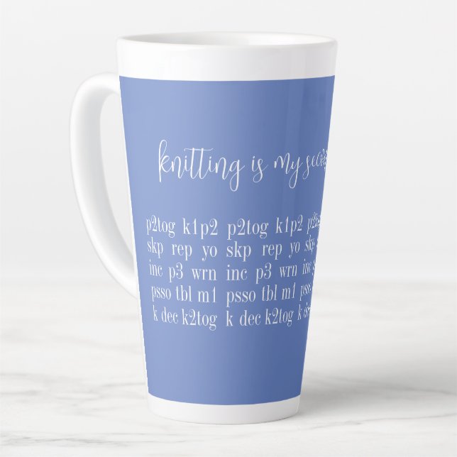LE tricot EST MA SECONDE LANGUE Tall Latte Mug II (Angle gauche)