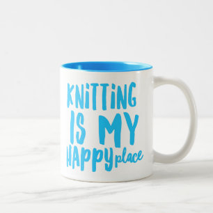 Le tricot est mon endroit heureux Mug deux tons 11