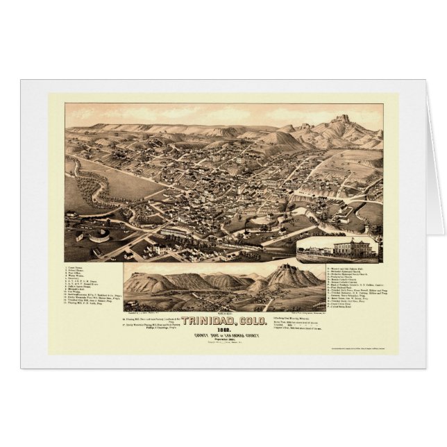 Le Trinidad, carte panoramique de Co - 1882 (Devant horizontal)