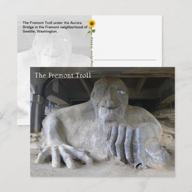 Le Troll de Fremont, Seattle, WA - carte postale (Devant / Derrière)
