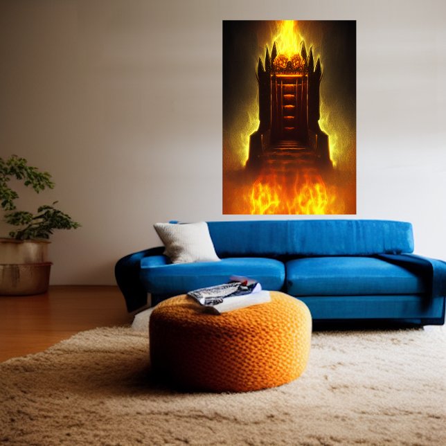 Le trône en enfer | AI Art Poster (Créateur téléchargé)