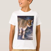 Le veau de Suisse Brown badine le T-shirt
