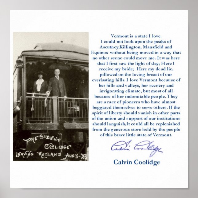 "Le Vermont est un Etat que j'aime" Poster encadré (Devant)