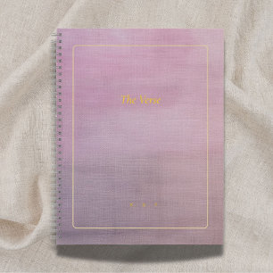Le Vers Cahier de poète personnalisé mauve et or