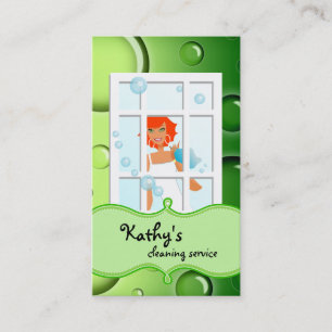 Le vert de carte de visite de nettoyage bouillonne