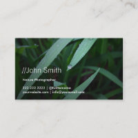 Le vert frais laisse le carte de visite de
