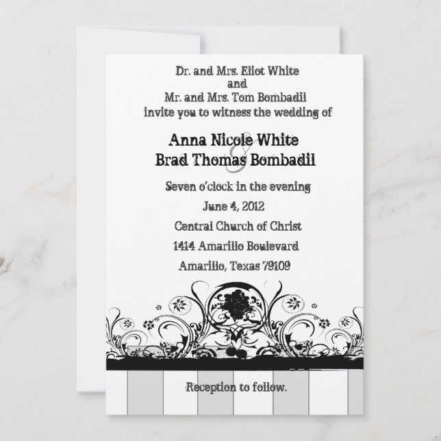 Le vieux Faire-part de mariage ouest de Shabby (Devant)